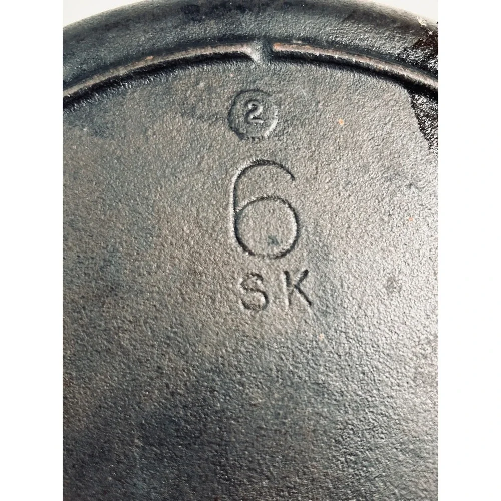 Vintage Lodge 3 Notch Cast‎ Iron Skillet 6 SK 9 Inch Pan Made in USA 1940s 1950s